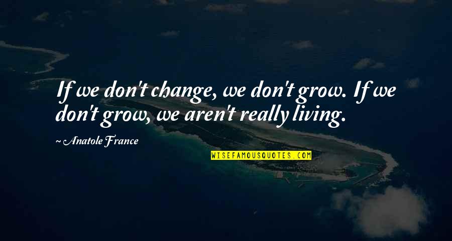 Change And Growth In Life Quotes By Anatole France: If we don't change, we don't grow. If