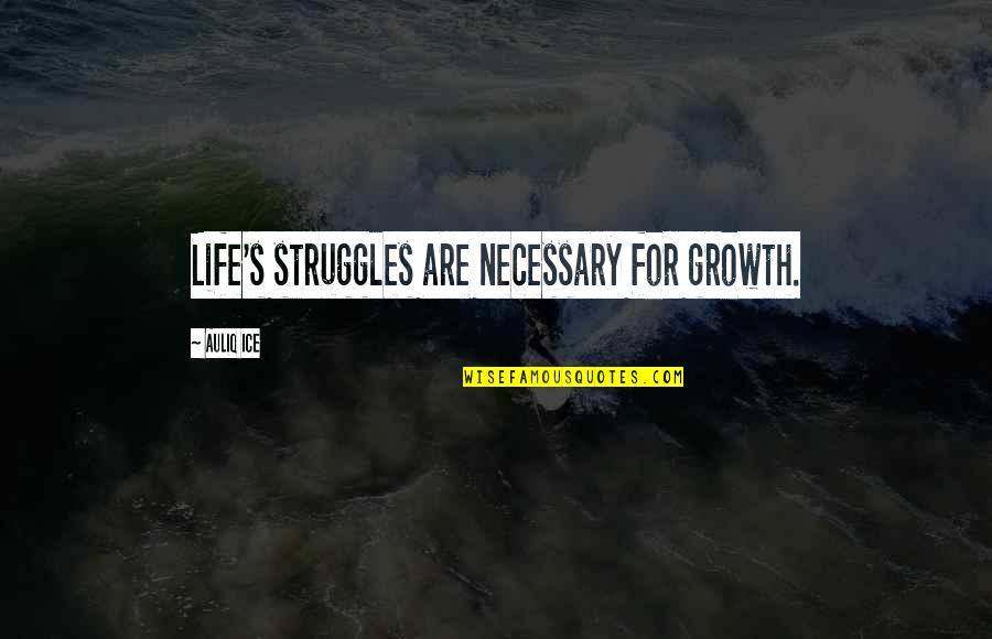 Change And Growth In Life Quotes By Auliq Ice: Life's struggles are necessary for growth.