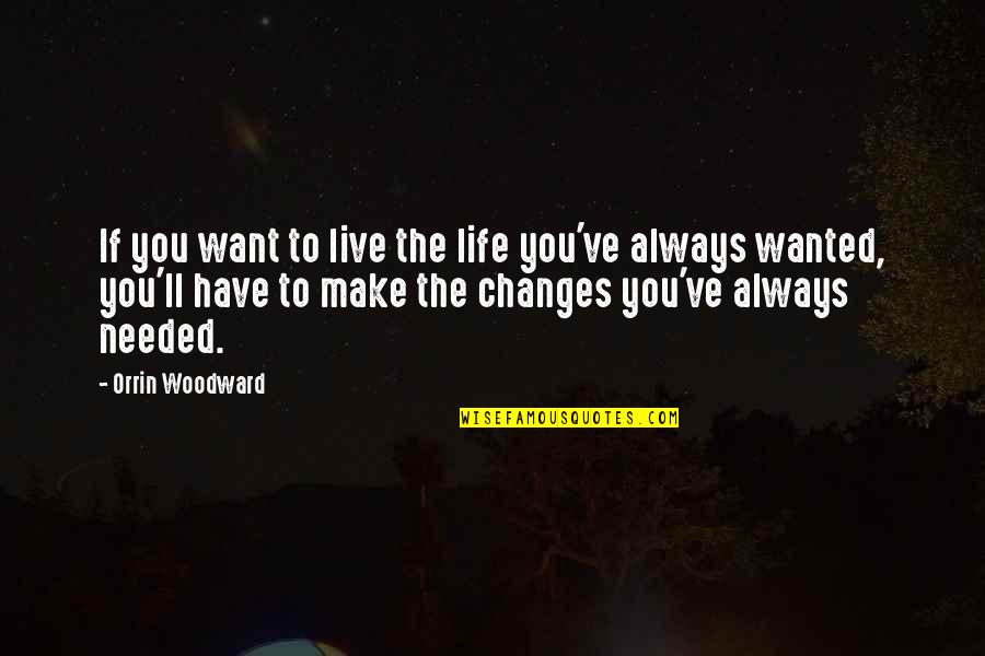 Change And Growth In Life Quotes By Orrin Woodward: If you want to live the life you've