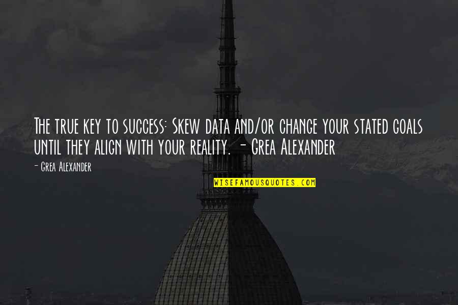 Change And Success Quotes By Grea Alexander: The true key to success: Skew data and/or