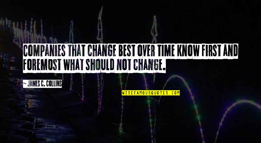 Change And Time Quotes By James C. Collins: Companies that change best over time know first