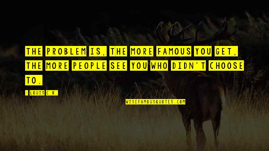 Change And Togetherness Quotes By Louis C.K.: The problem is, the more famous you get,