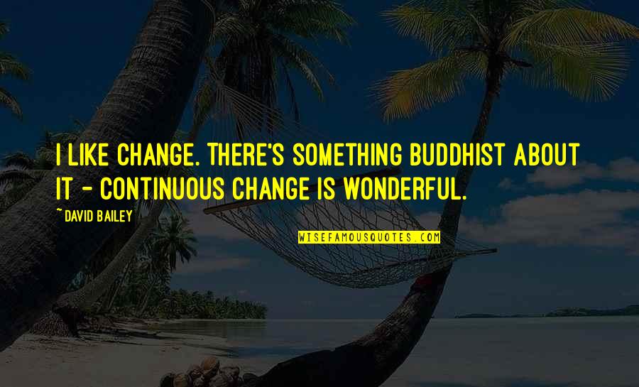 Change Buddhist Quotes By David Bailey: I like change. There's something Buddhist about it