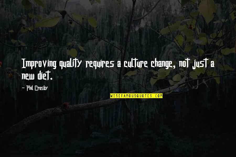 Change Culture Quotes By Phil Crosby: Improving quality requires a culture change, not just