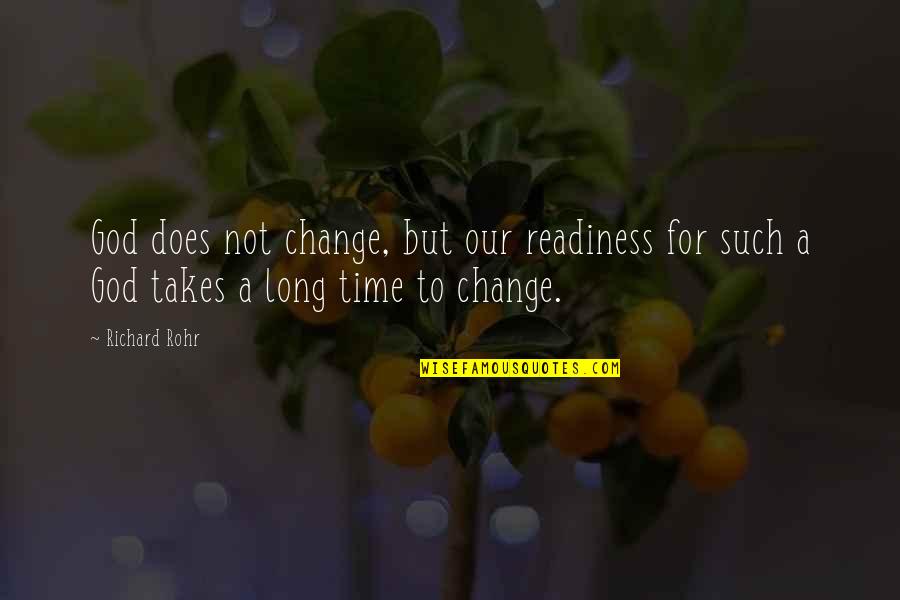 Change For God Quotes By Richard Rohr: God does not change, but our readiness for