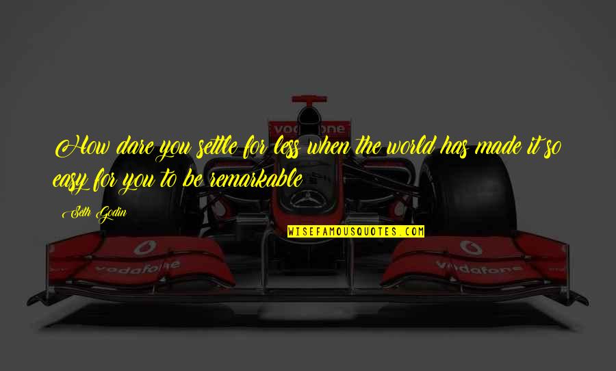 Change For Self Quotes By Seth Godin: How dare you settle for less when the