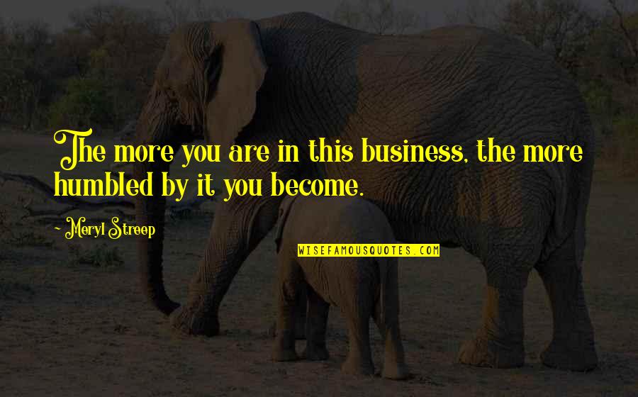 Change Implementation Quotes By Meryl Streep: The more you are in this business, the