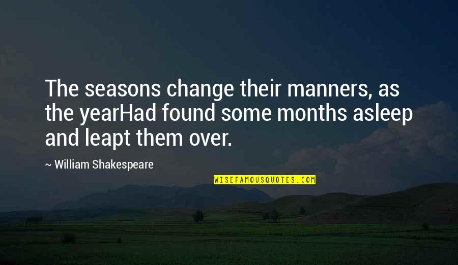 Change In A Year Quotes By William Shakespeare: The seasons change their manners, as the yearHad