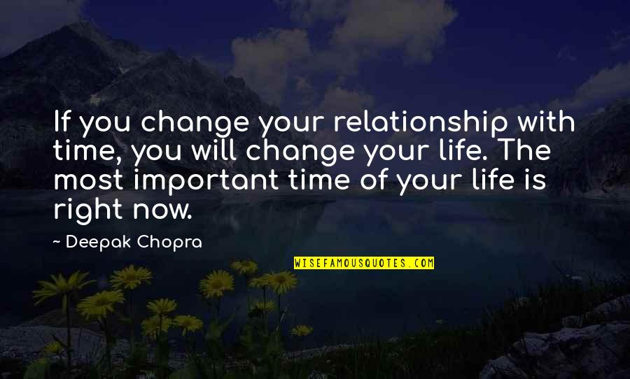 Change In Relationship Quotes By Deepak Chopra: If you change your relationship with time, you