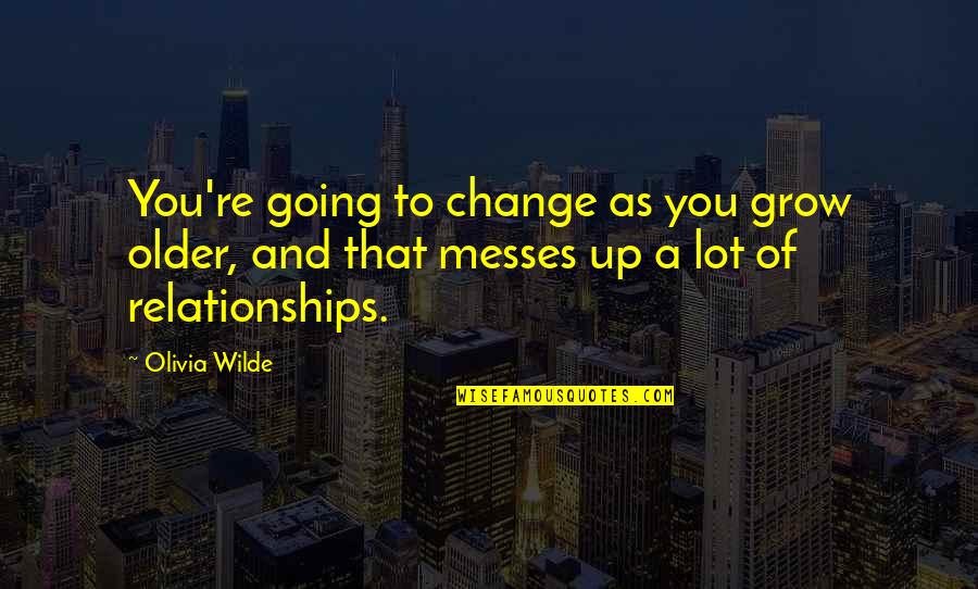Change In Relationships Quotes By Olivia Wilde: You're going to change as you grow older,
