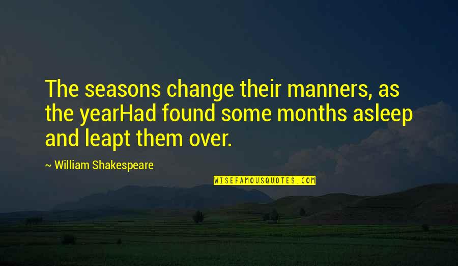 Change In The Weather Quotes By William Shakespeare: The seasons change their manners, as the yearHad