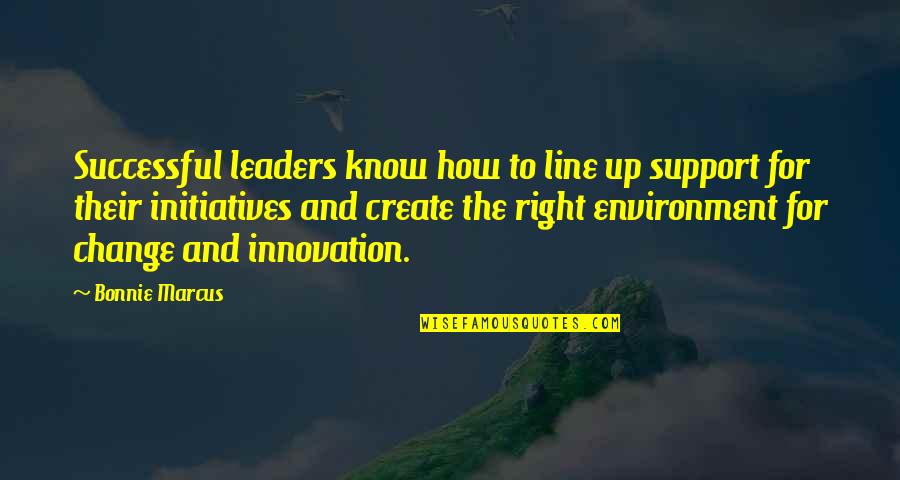 Change In The Workplace Quotes By Bonnie Marcus: Successful leaders know how to line up support