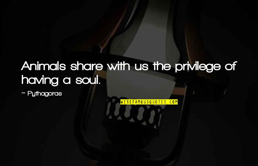 Change Is A Good Thing Quotes By Pythagoras: Animals share with us the privilege of having