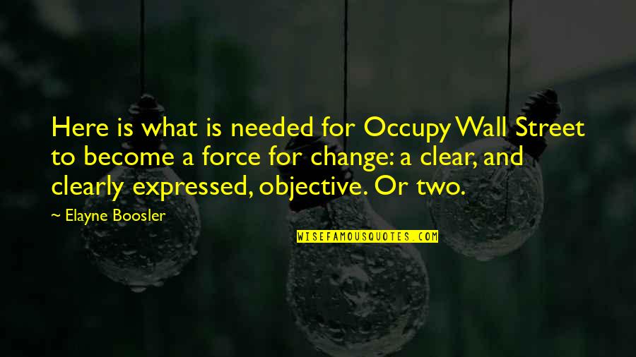 Change Is Here Quotes By Elayne Boosler: Here is what is needed for Occupy Wall