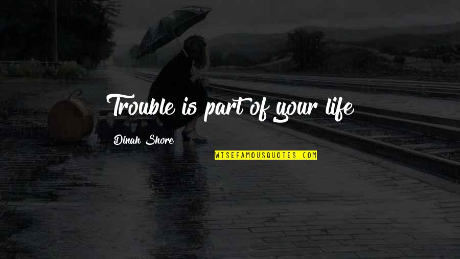 Change Is Part Of Life Quotes By Dinah Shore: Trouble is part of your life