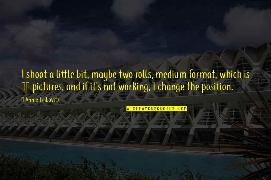 Change It Quotes By Annie Leibovitz: I shoot a little bit, maybe two rolls,
