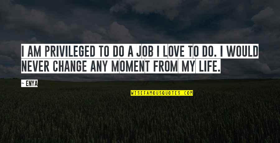 Change Life Quotes By Enya: I am privileged to do a job I