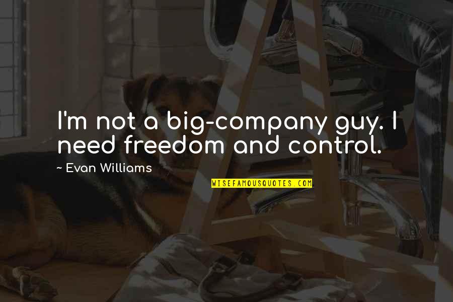 Change Like A Butterfly Quotes By Evan Williams: I'm not a big-company guy. I need freedom