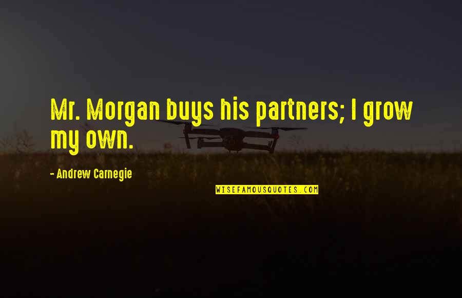 Change Martin Luther King Quotes By Andrew Carnegie: Mr. Morgan buys his partners; I grow my