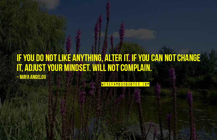 Change Mindset Quotes By Maya Angelou: If you do not like anything, alter it.