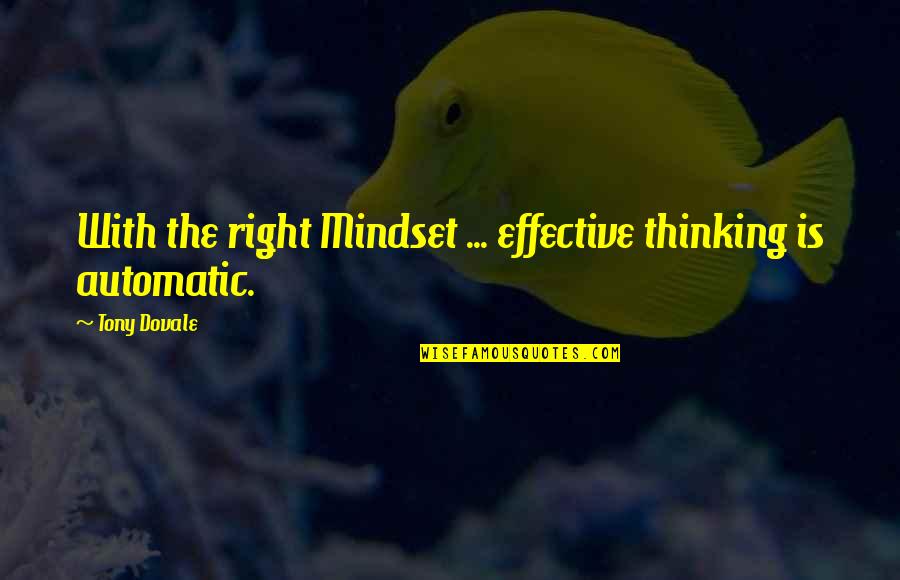 Change Mindset Quotes By Tony Dovale: With the right Mindset ... effective thinking is