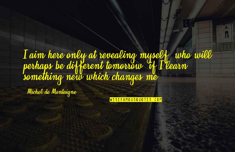 Change Myself Quotes By Michel De Montaigne: I aim here only at revealing myself, who