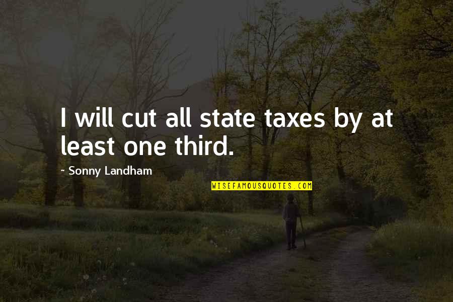 Change Nothing And Nothing Changes Quote Quotes By Sonny Landham: I will cut all state taxes by at