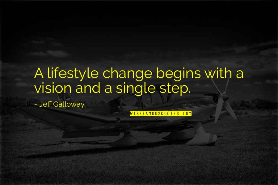 Change Of Lifestyle Quotes By Jeff Galloway: A lifestyle change begins with a vision and