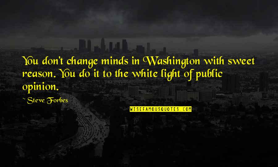 Change Of Opinion Quotes By Steve Forbes: You don't change minds in Washington with sweet