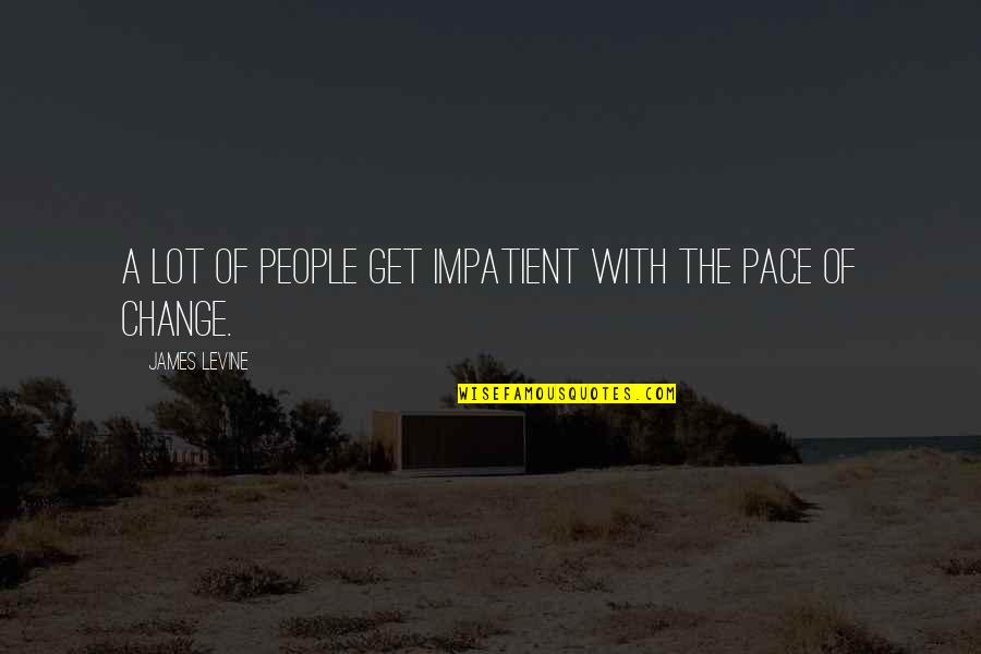 Change Of Pace Quotes By James Levine: A lot of people get impatient with the