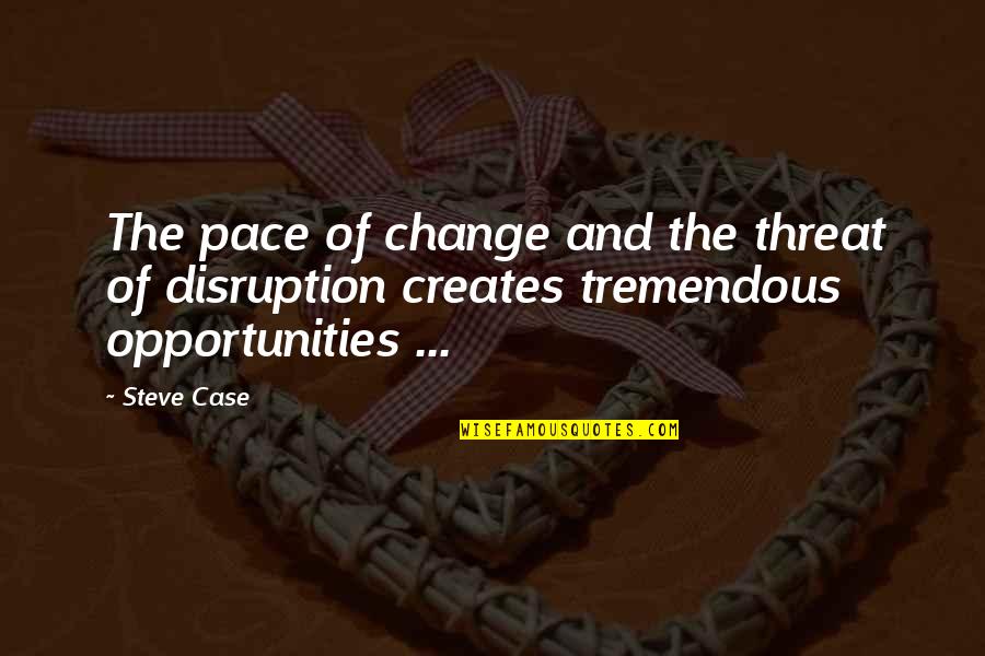 Change Of Pace Quotes By Steve Case: The pace of change and the threat of