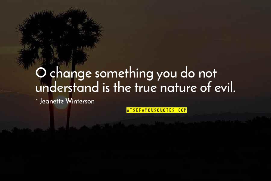 Change Of Something Quotes By Jeanette Winterson: O change something you do not understand is
