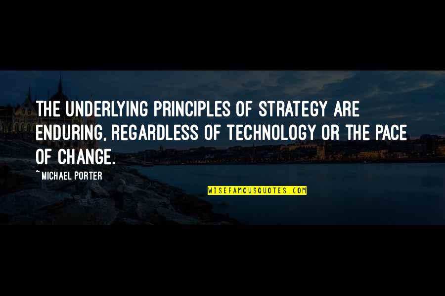 Change Of Technology Quotes By Michael Porter: The underlying principles of strategy are enduring, regardless