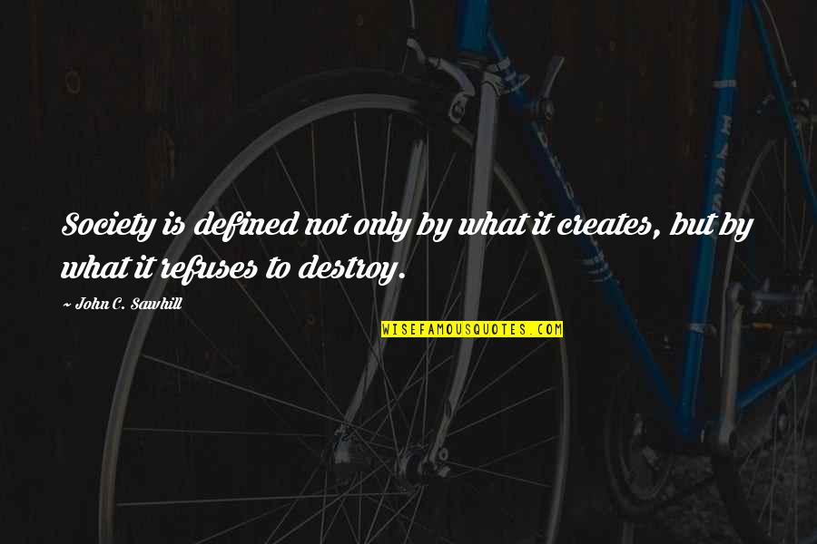 Change Society Quotes By John C. Sawhill: Society is defined not only by what it