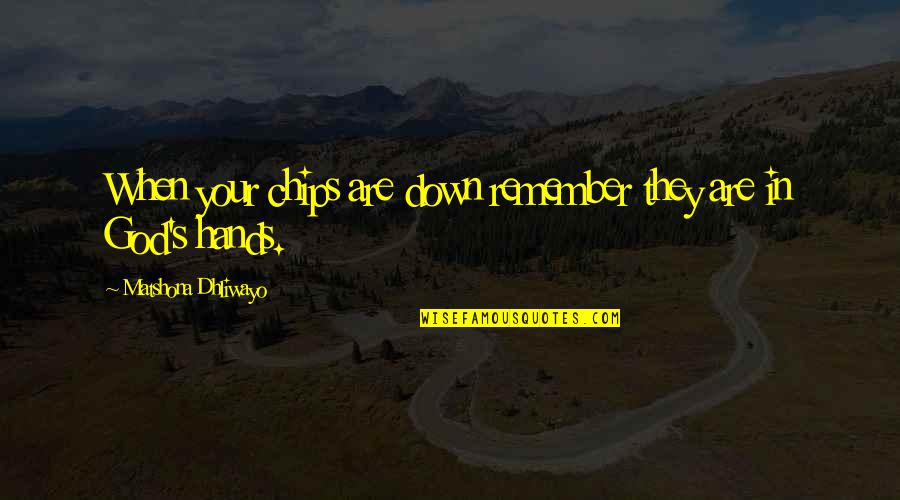 Change Stripes Quote Quotes By Matshona Dhliwayo: When your chips are down remember they are