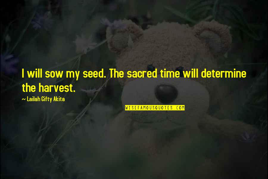 Change The World One Person Quotes By Lailah Gifty Akita: I will sow my seed. The sacred time