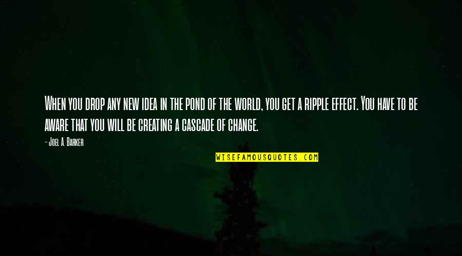 Change The World Quotes By Joel A. Barker: When you drop any new idea in the