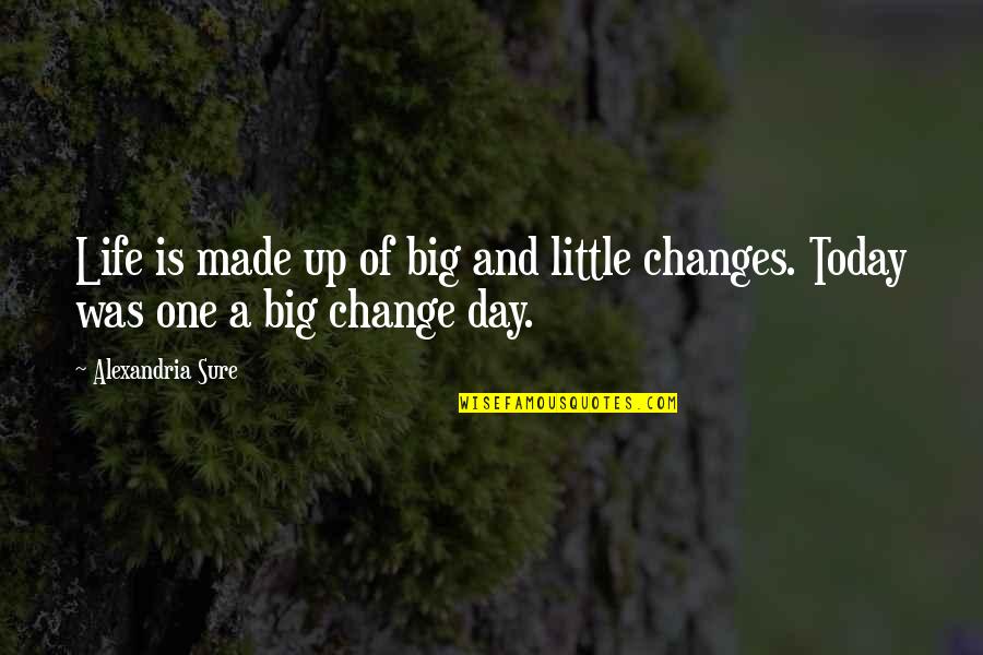 Change Today Quotes By Alexandria Sure: Life is made up of big and little