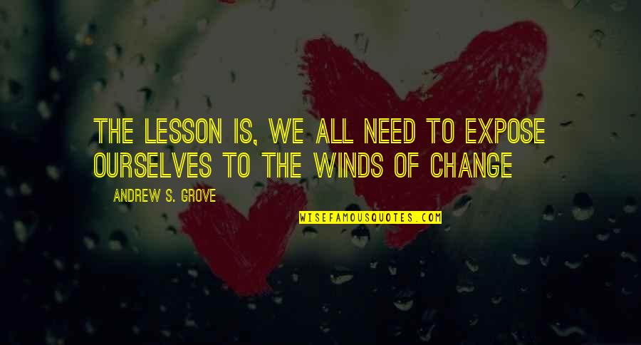 Change We Need Quotes By Andrew S. Grove: The Lesson is, we all need to expose