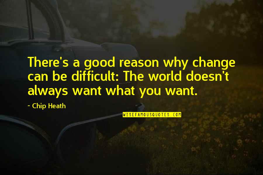 Change What You Can Quotes By Chip Heath: There's a good reason why change can be