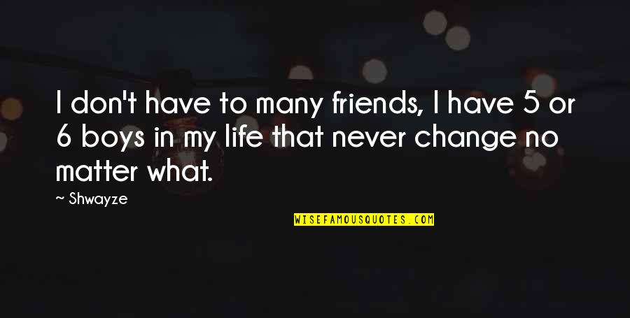 Change With Friends Quotes By Shwayze: I don't have to many friends, I have