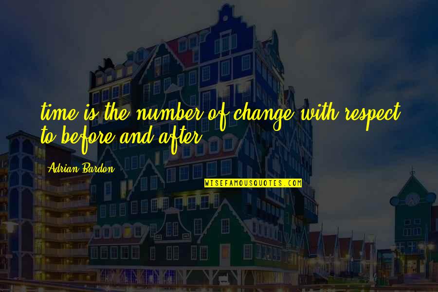 Change With Time Quotes By Adrian Bardon: time is the number of change with respect