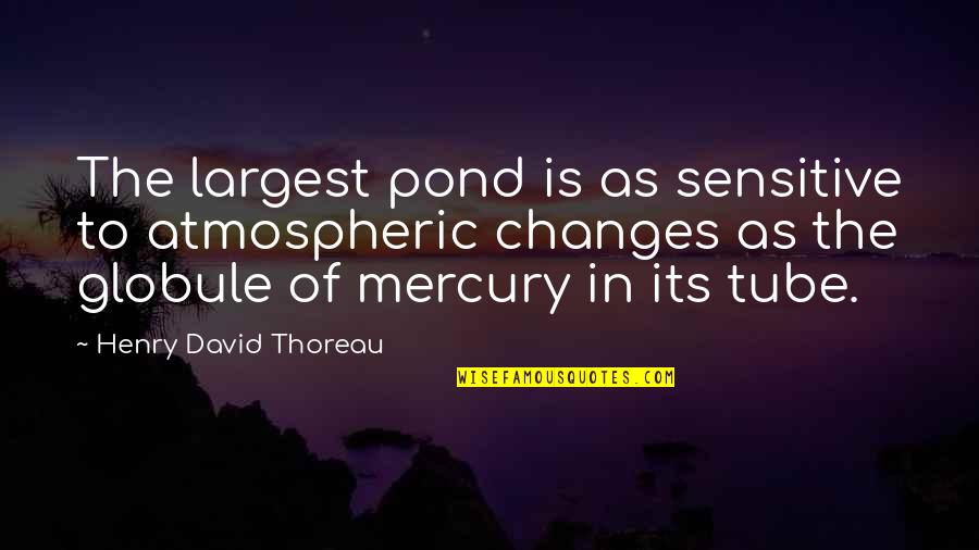 Change You Tube Quotes By Henry David Thoreau: The largest pond is as sensitive to atmospheric