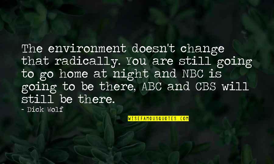 Change Your Environment Quotes By Dick Wolf: The environment doesn't change that radically. You are
