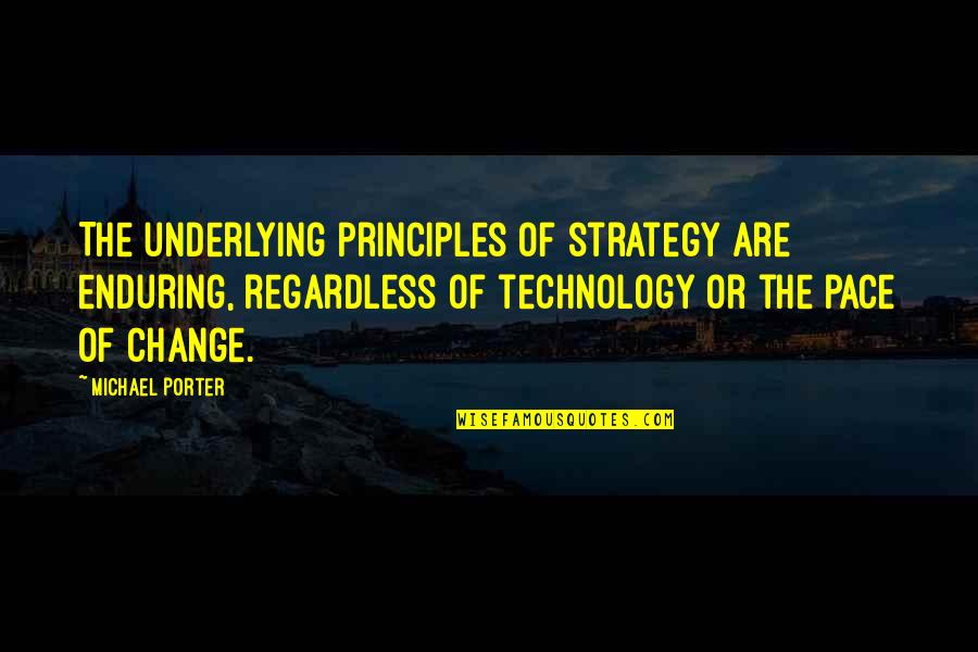 Change Your Strategy Quotes By Michael Porter: The underlying principles of strategy are enduring, regardless