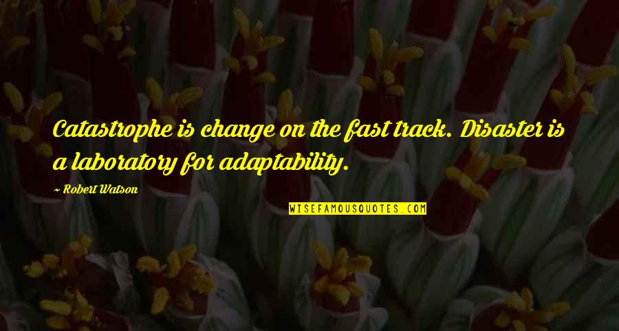 Change Your Strategy Quotes By Robert Watson: Catastrophe is change on the fast track. Disaster