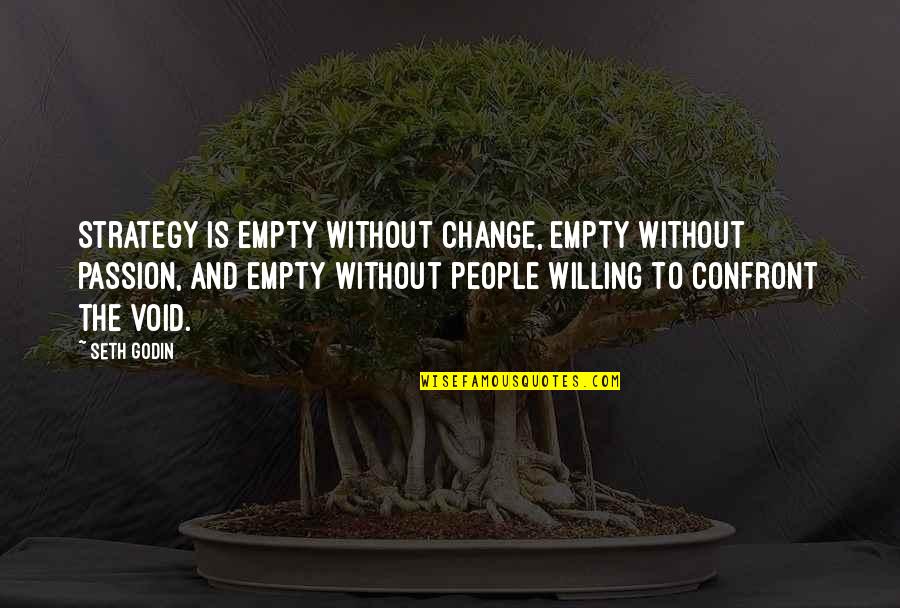 Change Your Strategy Quotes By Seth Godin: Strategy is empty without change, empty without passion,