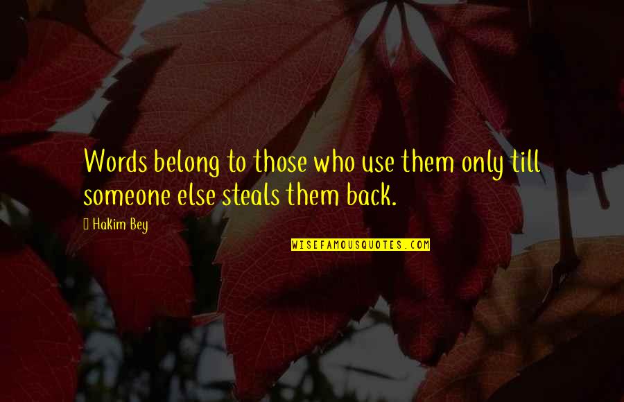 Changeling Quotes By Hakim Bey: Words belong to those who use them only