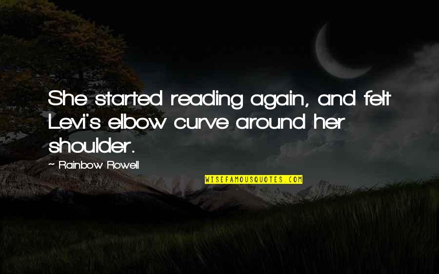 Changeover Quotes By Rainbow Rowell: She started reading again, and felt Levi's elbow