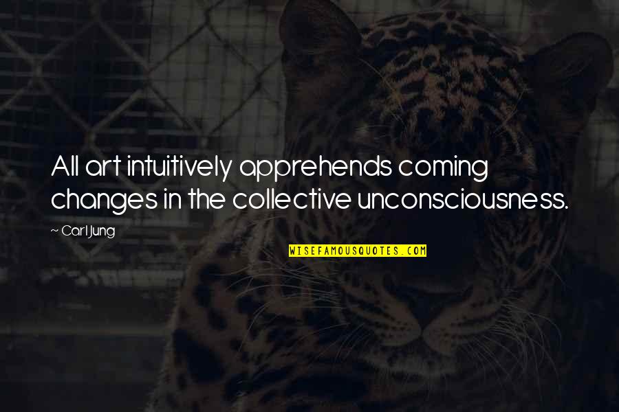 Changes Coming Quotes By Carl Jung: All art intuitively apprehends coming changes in the